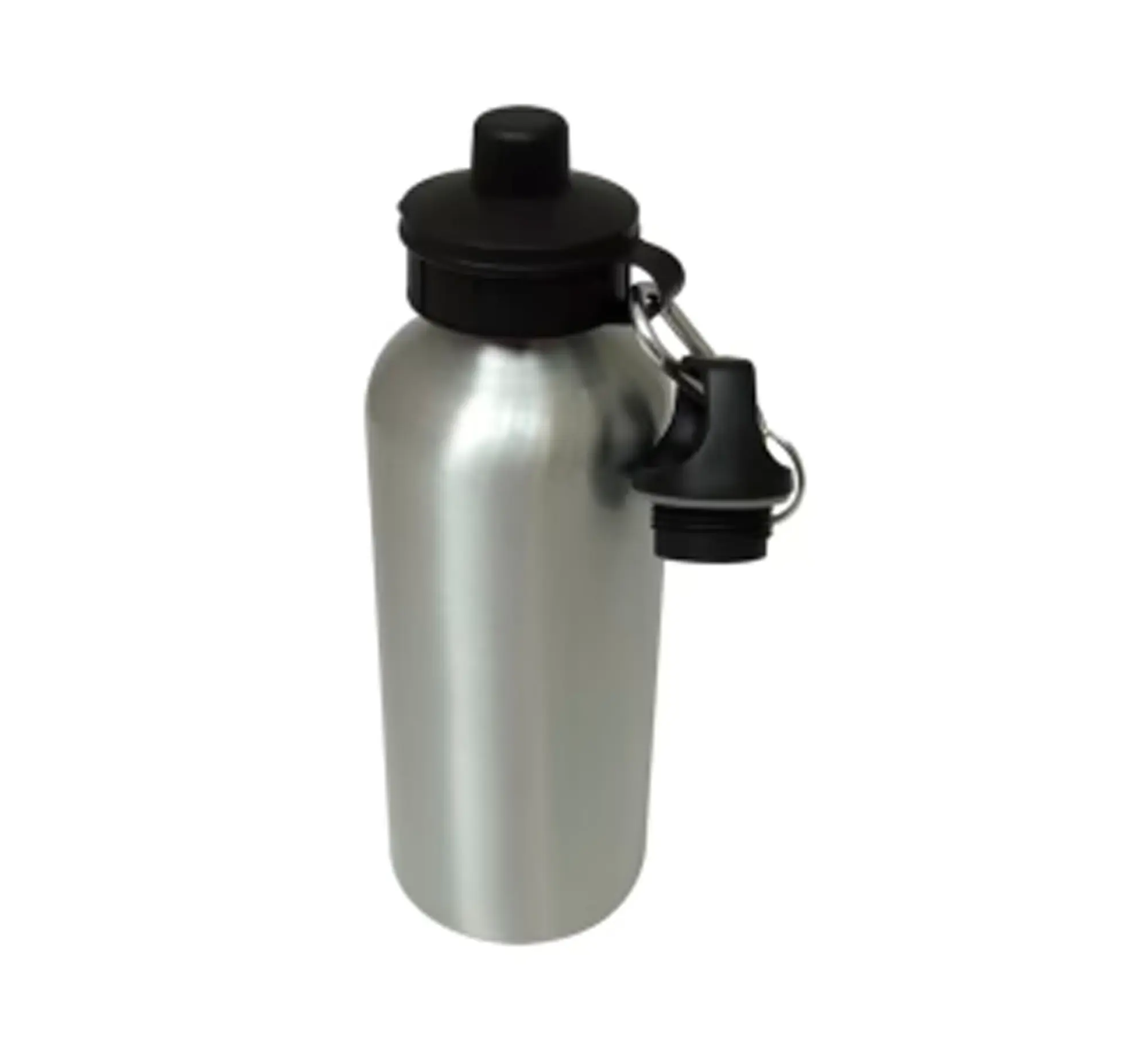 Water Bottles - Two Lids - 600ml - Silver